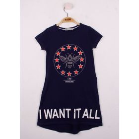 Toontoy I Want It All Baskılı Kız Çocuk Elbise