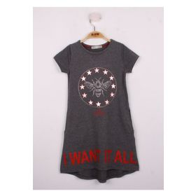 Toontoy I Want It All Baskılı Kız Çocuk Elbise