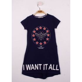 Toontoy I Want It All Baskılı Kız Çocuk Elbise