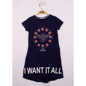 Toontoy I Want It All Baskılı Kız Çocuk Elbise