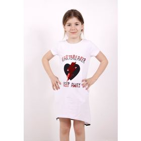 Toontoy K-137 7 Yaş Beyaz Keep Away Baskı Kız Çocuk Elbise