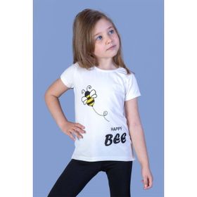 Toontoy Kids Arı Baskılı Ekru Kız Çocuk T-shirt