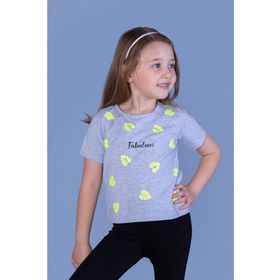 Toontoy Kids Kız Çocuk Yaprak Desenli Fabulous Baskılı T-shirt