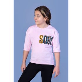 Toontoy Kids Soul Baskılı Pembe Kız Çocuk T-shirt