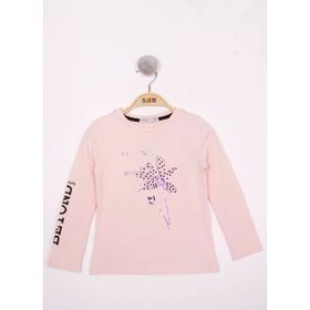 Toontoy Kız Çocuk Çiçek Nakışlı T-Shirt