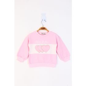 Toontoy Kız Çocuk Kalp Nakışlı Sweatshirt
