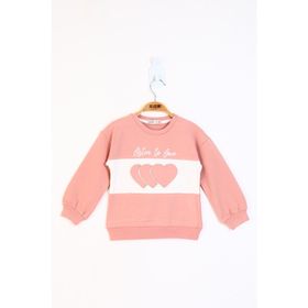 Toontoy Kız Çocuk Kalp Nakışlı Sweatshirt