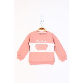 Toontoy Kız Çocuk Kalp Nakışlı Sweatshirt