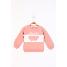 Toontoy Kız Çocuk Kalp Nakışlı Sweatshirt