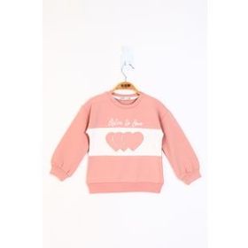 Toontoy Kız Çocuk Kalp Nakışlı Sweatshirt