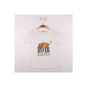 Toontoy Leopar Baskılı Pullu Kız Çocuk T-shirt