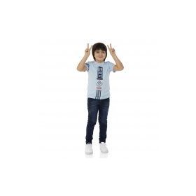 Toontoy New York City Baskılı Mavi Erkek Çocuk T-shirt
