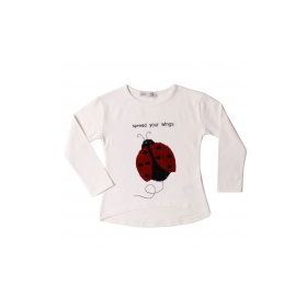 Toontoy Pullu Uğur Böceği Nakışlı Kız Çocuk T-shirt