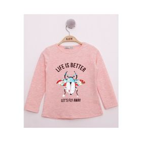 Toontoy Pullu Uğur Böceği Nakışlı Kız Çocuk T-shirt