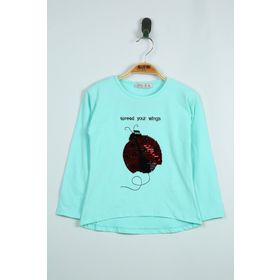 Toontoy Pullu Uğur Böceği Nakışlı Kız Çocuk T-shirt