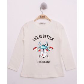 Toontoy Pullu Uğur Böceği Nakışlı Kız Çocuk T-shirt