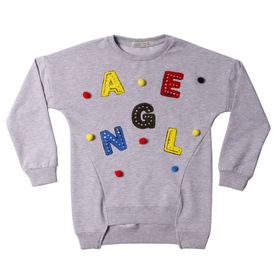 Toontoy Renkli Angel Nakışlı Lacivert Kız Çocuk Sweatshirt