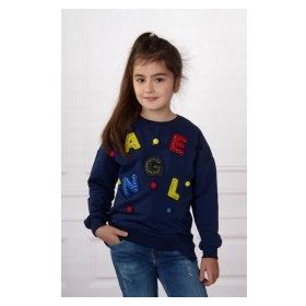 Toontoy Renkli Angel Nakışlı Lacivert Kız Çocuk Sweatshirt