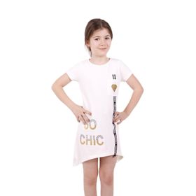 Toontoy So Chıc Baskılı Ekru Kız Çocuk Elbise