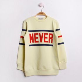 Toontoy T11930 8-14 Yaş Sarı Never Baskılı Kız Çocuk Sweatshirt