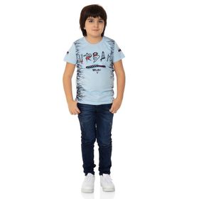 Toontoy Urban Baskılı Mavi Erkek Çocuk T-shirt