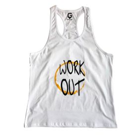 Top Glory 5034 Fitness Gym Tank Top Beyaz Erkek Atlet