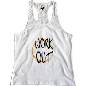Top Glory 5034 Fitness Gym Tank Top Beyaz Erkek Atlet