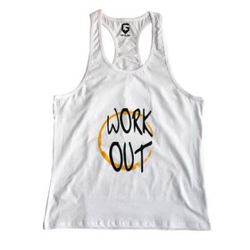 Top Glory 5034 Fitness Gym Tank Top Beyaz Erkek Atlet