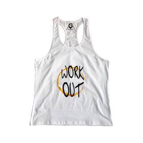 Top Glory 5034 Fitness Gym Tank Top Beyaz Erkek Atlet
