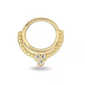 Top Toplu Üç Taşlı Altın Helix Piercing
