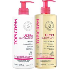 Topicrem Ultra Hydratant 500 ml Body Milk + Ultra Hydratant 500 ml Kofre Shower Oil