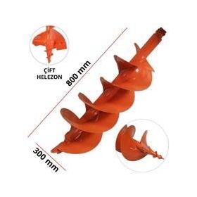 Toprak Burgu Makinası Çap 300 mm Çift Helezon Yedek Burgusu