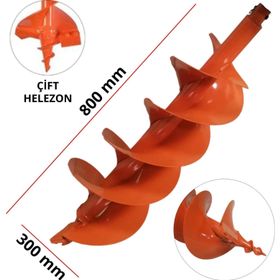 Toprak Burgu Makinası Çap 300 mm Çift Helezon Yedek Burgusu
