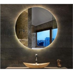 Toprak Dekor 90 cm Günışığı 90 x 90 cm Beyaz Ledli Banyo Aynası