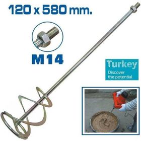 Topshop Th14343 M14 Lema Sarım 120x600 mm Boya, Alçı ve Harç Karıştırıcı Uç