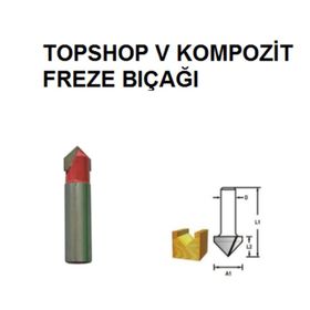 Topshop TH14477 9/16''x12mm. V Kompozit Freze Bıçağı