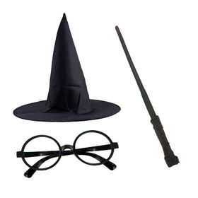 Toptanbulurum 3'lü Harry Potter Şapkası Harry Potter Gözlüğü Harry Potter Asası Set