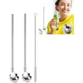 Toptanbulurum Paslanmaz Metal 2'li Kaşıklı Pipet Fırça Seti