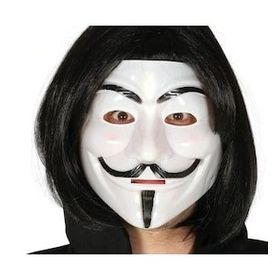 Toptanbulurum Siyah Renk Kısa Saç ve V For Vendetta Maskesi