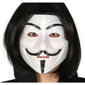 Toptanbulurum Siyah Renk Kısa Saç ve V For Vendetta Maskesi