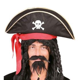 Toptanbulurum Yetişkin Karayip Korsanları Kaptan Jack Kumaş Korsan Şapkası