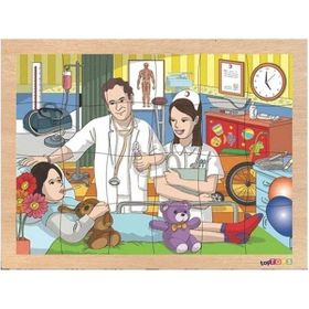 Toptoys 24 Parça Hastane Ahşap Puzzle