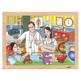 Toptoys 24 Parça Hastane Ahşap Puzzle