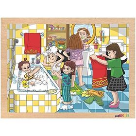 Toptoys 40.5 x 30.5 cm 24 Parça Hijyen Ahşap Puzzle