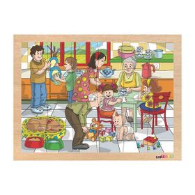 Toptoys CS-7046 24 Parça Ailem Ahşap Puzzle