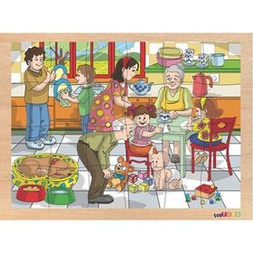 Toptoys CS-7046 24 Parça Ailem Ahşap Puzzle