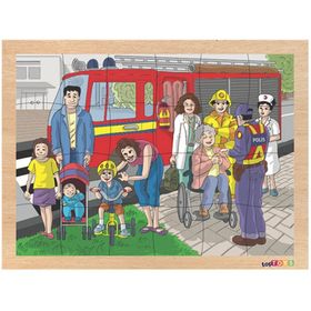 Toptoys CS-7048S 24 Parça Bize Yardım Edenler Ahşap Puzzle