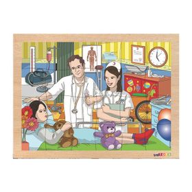 Toptoys CS-7050 24 Parça Hastane Ahşap Puzzle