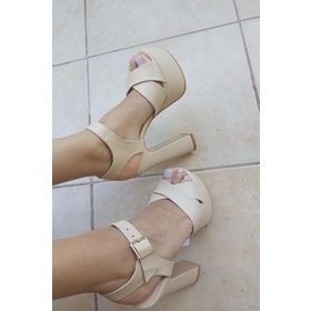 Topukla 036 4185 Ten Deri 13 cm Kadın Platform Ayakkabı