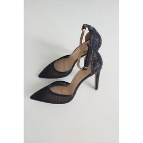 Topukla 036 4199 Siyah Taşlı 10 cm Kadın Abiye Ayakkabı